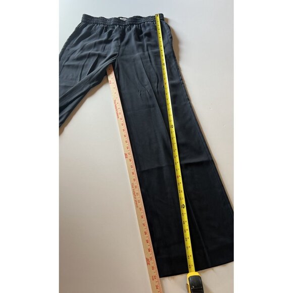 Vintage Vince navy silk pull-on pants flowy wide leg sz L officecore minimalist - Picture 7 of 10